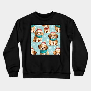 Christmas costume puppies- seamless pattern Crewneck Sweatshirt